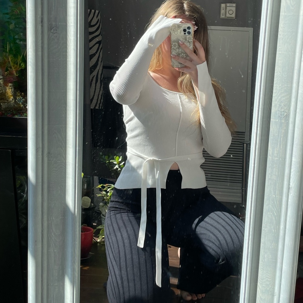 Wilfred white bell sleeve top